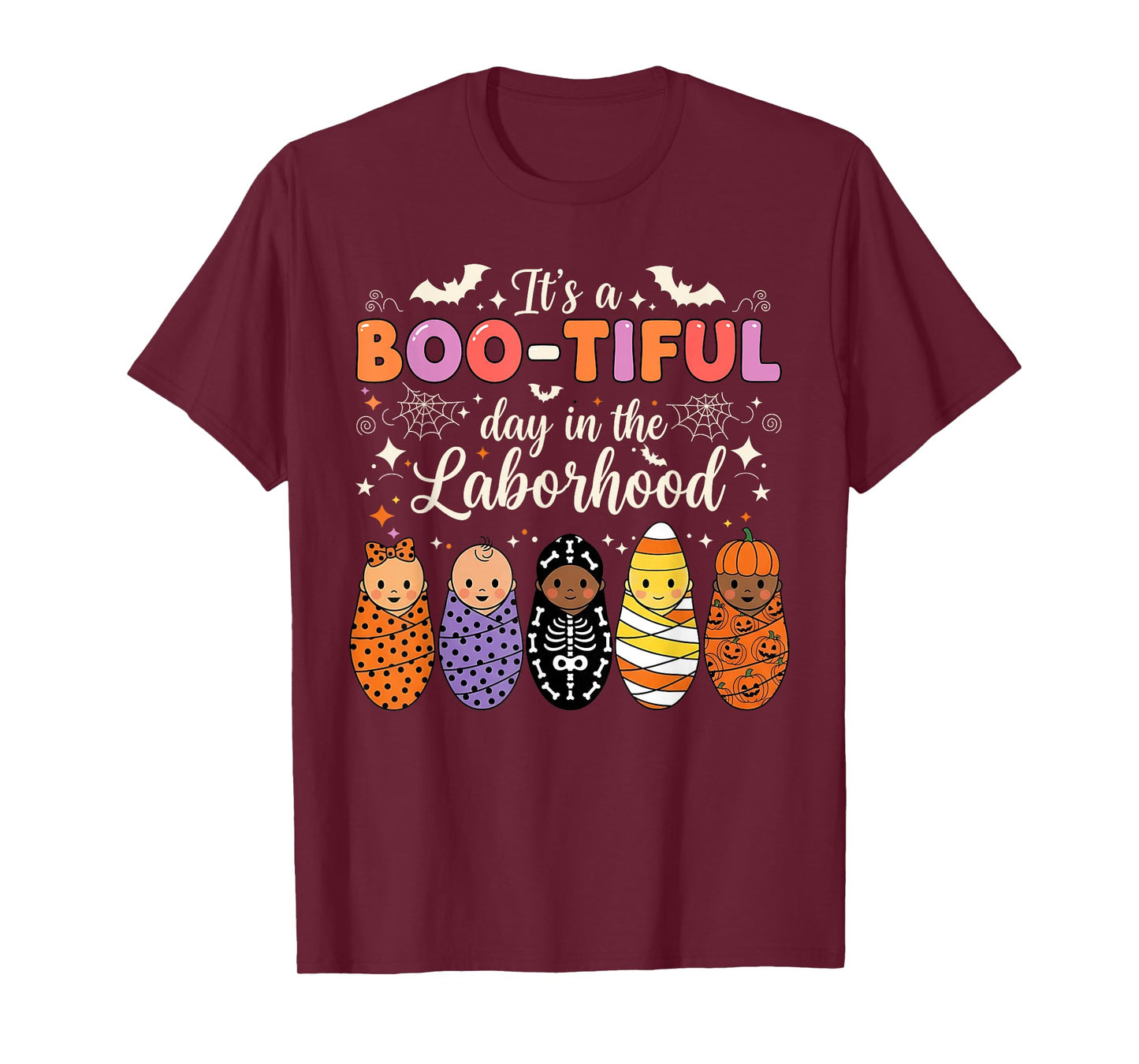 Spooky Swaddle Squad Halloween Funny Labor and Delivery T-Shirt