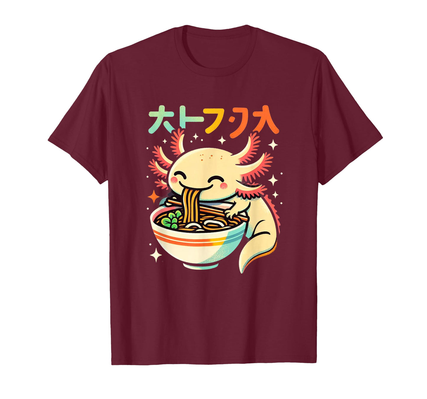 Axolotl Ramen Kawaii Neko Japanese Noodles Aesthetic T-Shirt