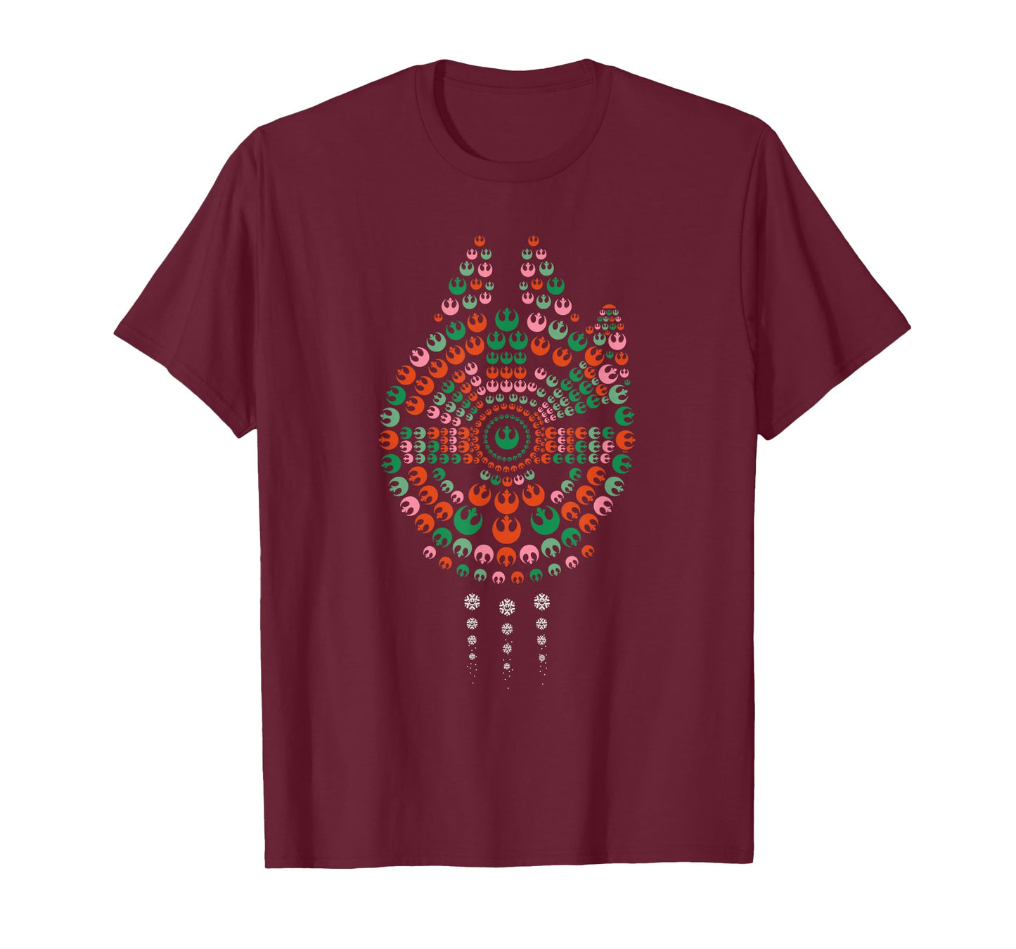 Star Wars Holiday Christmas Rebel Symbols Millennium Falcon T-Shirt
