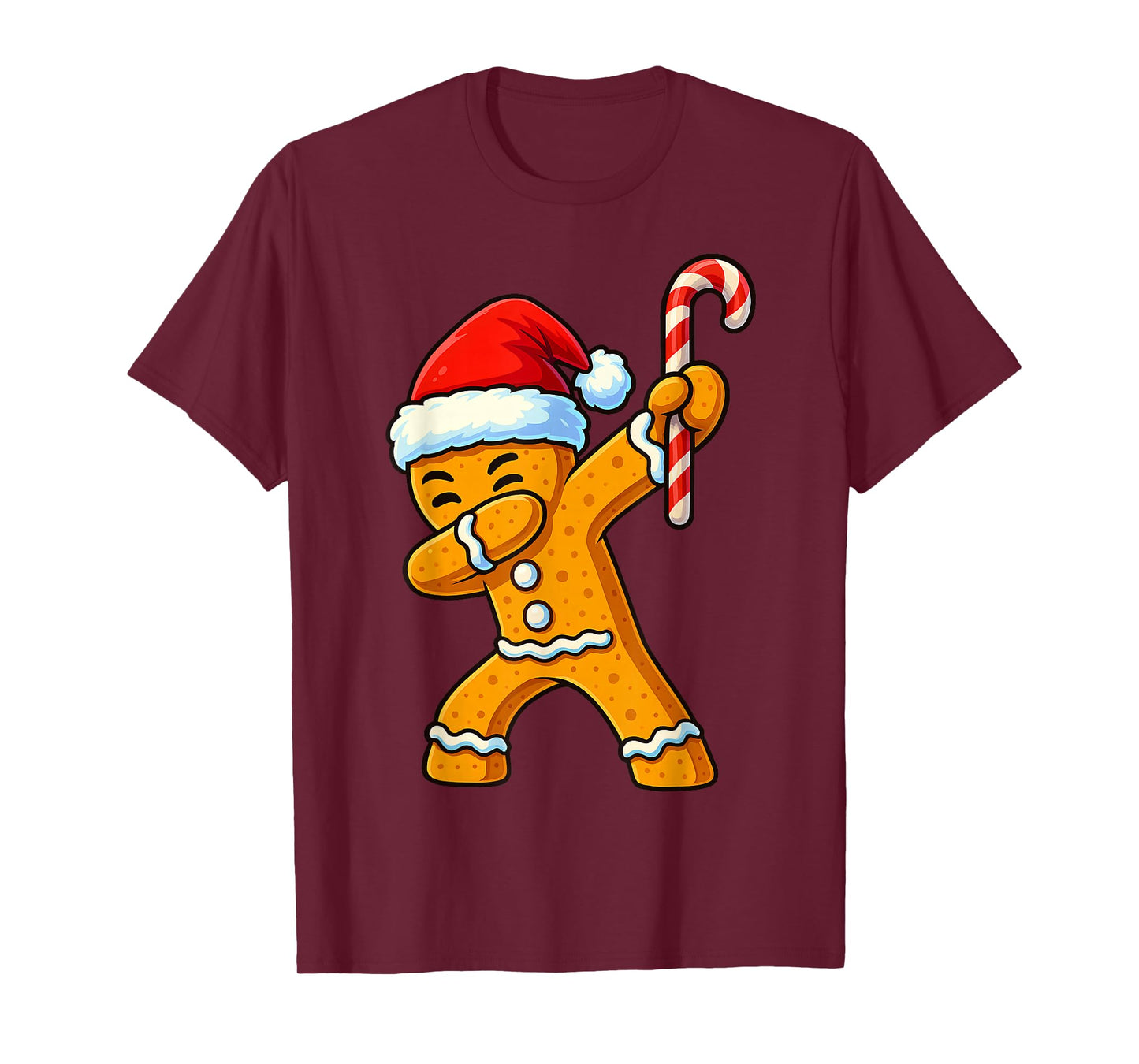 Dabbing Gingerbread Santa Candy Christmas Boys Teen Girl Kid T-Shirt