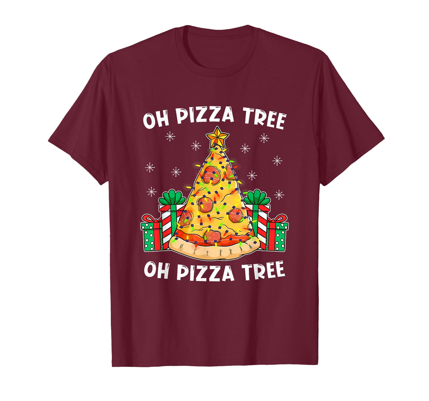 Oh Pizza Tree Xmas Food Present Christmas Pizza Tree T-Shirt
