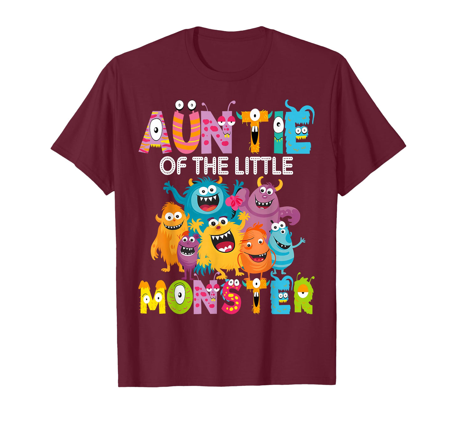 Auntie of The Little Monster 1St Birthday Boy Party T-Shirt