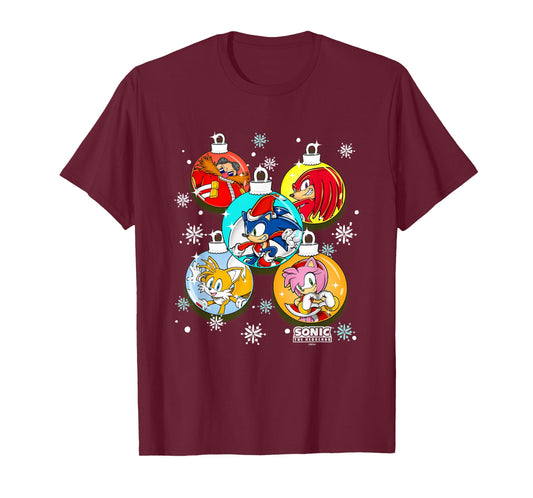 Sonic The Hedgehog Christmas X-Mas Globes Decorations T-Shirt