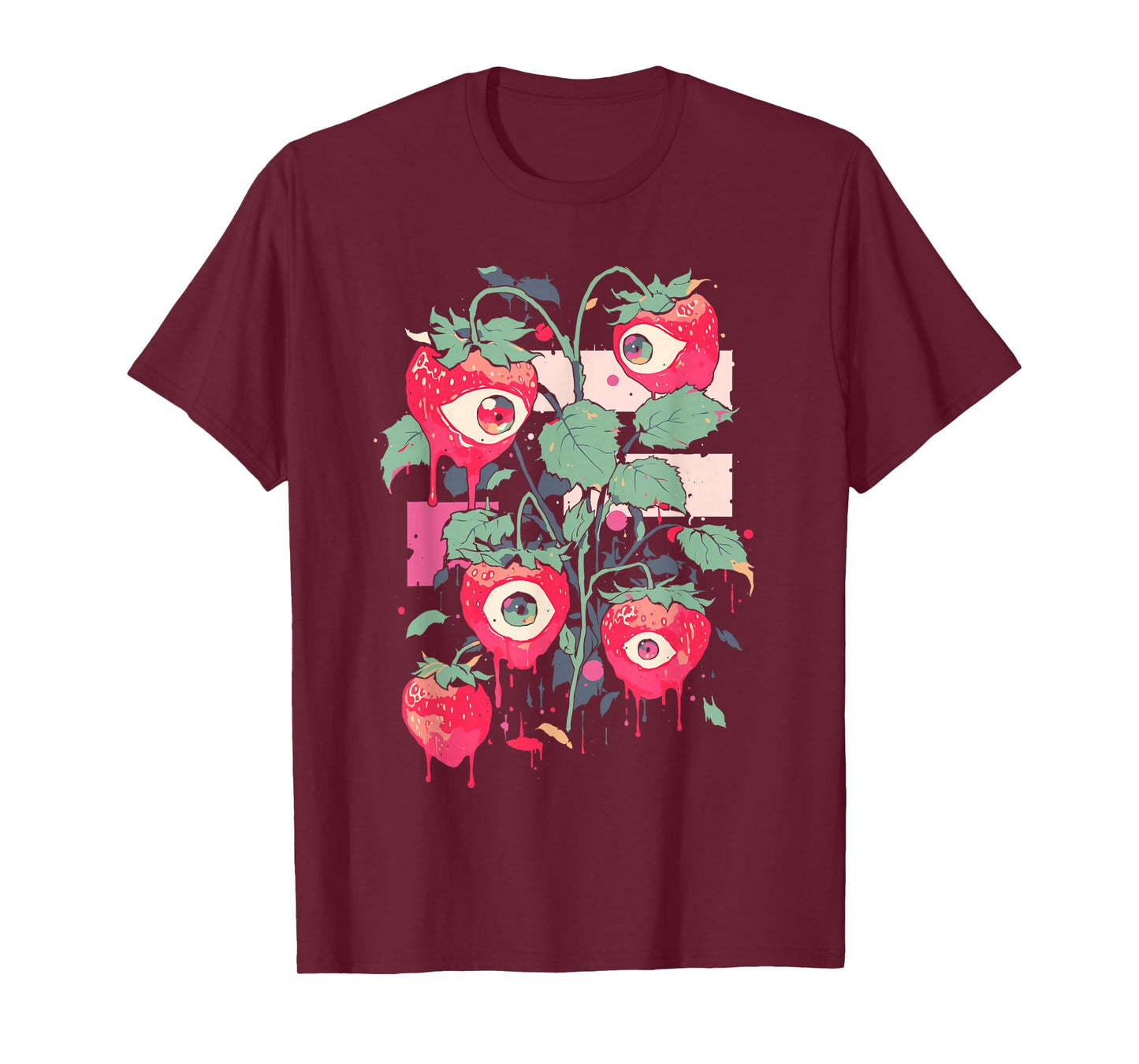 Weirdcore Trippy Strawberry Creepy Cute Pastel Goth Grunge T-Shirt