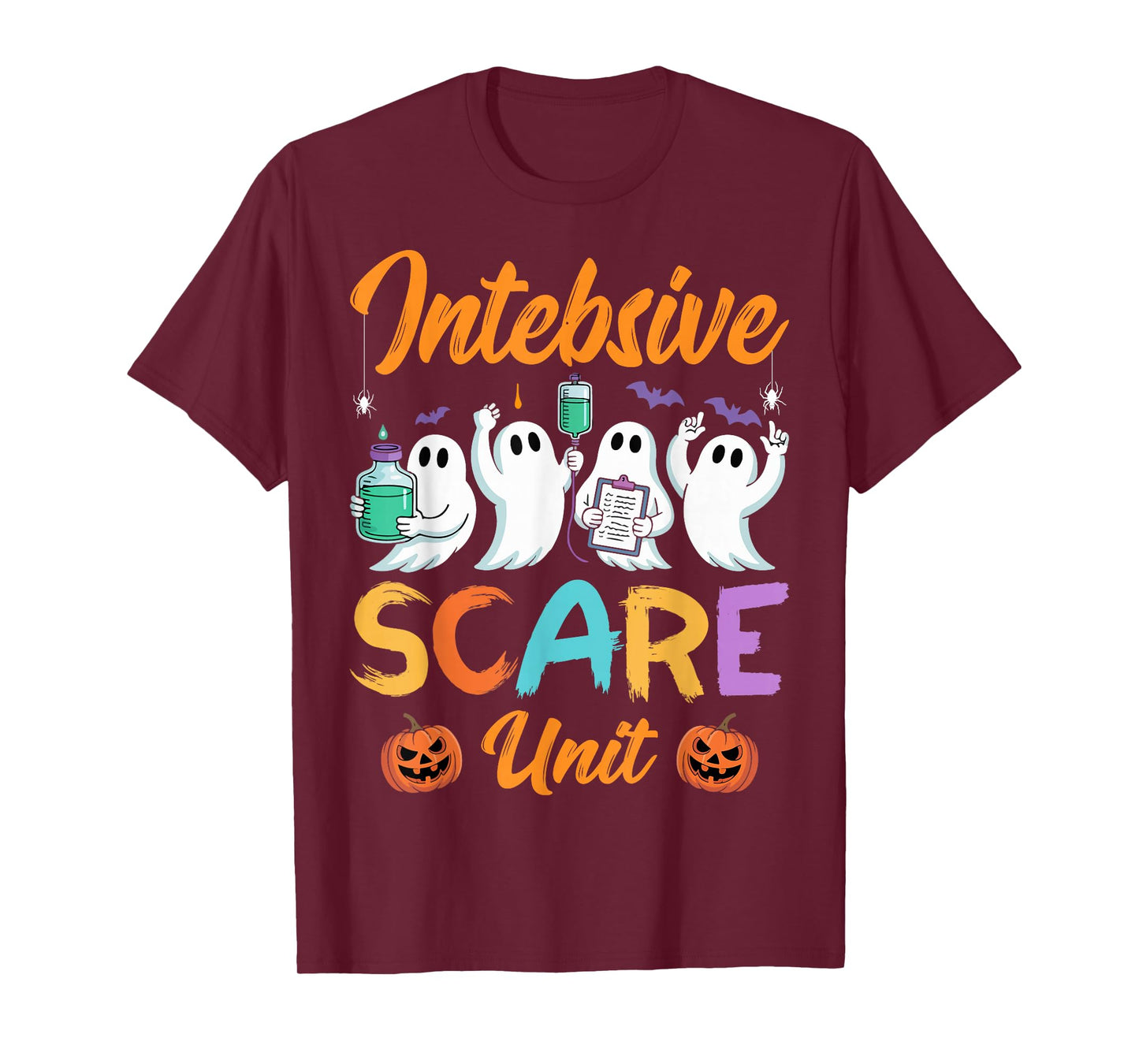 Intensive Scare Unit ICU Nurse Ghost Spooky Halloween T-Shirt