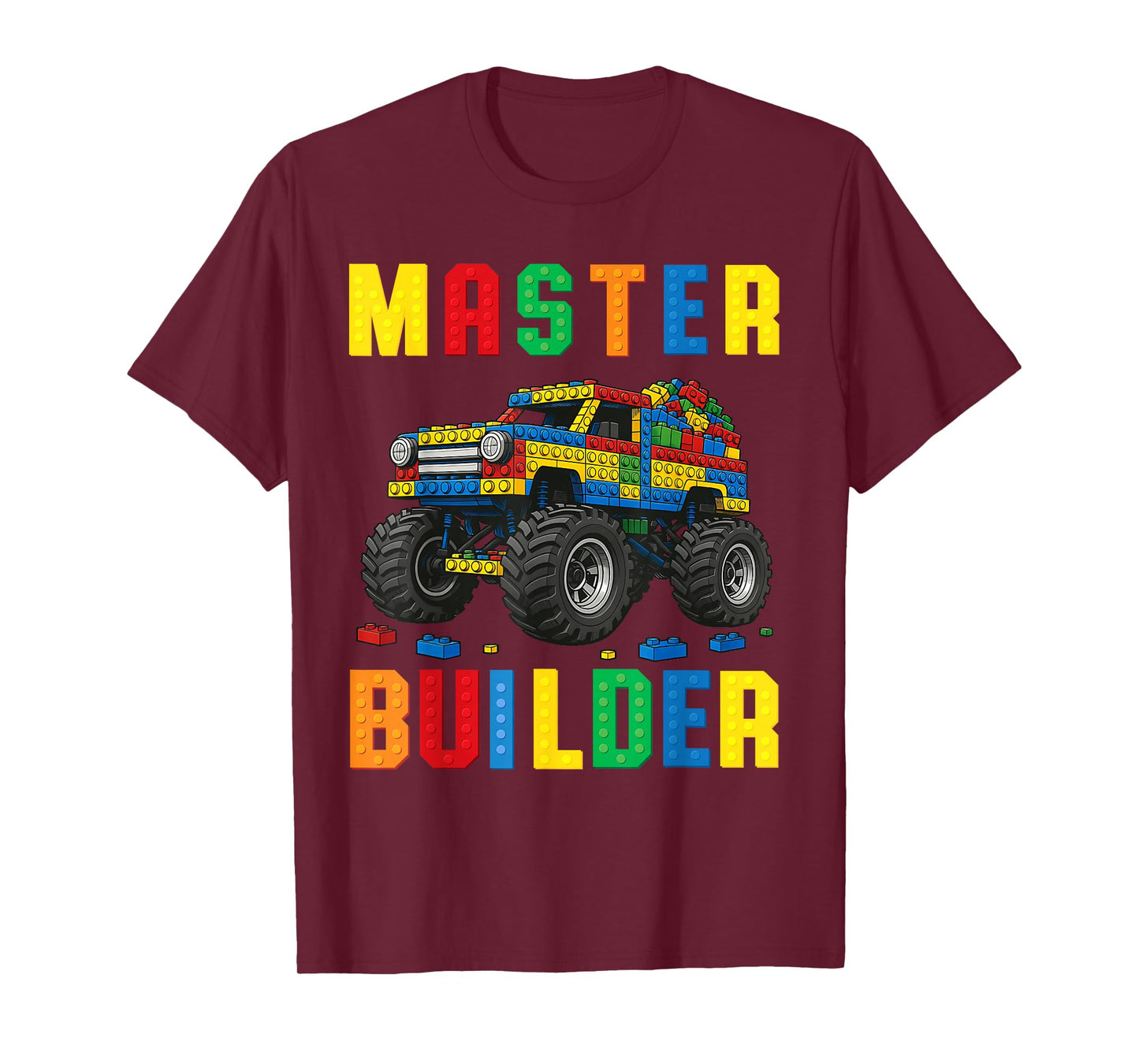 Funny Family Master Builder Building Bricks Blocks Kids Boys T-Shirt