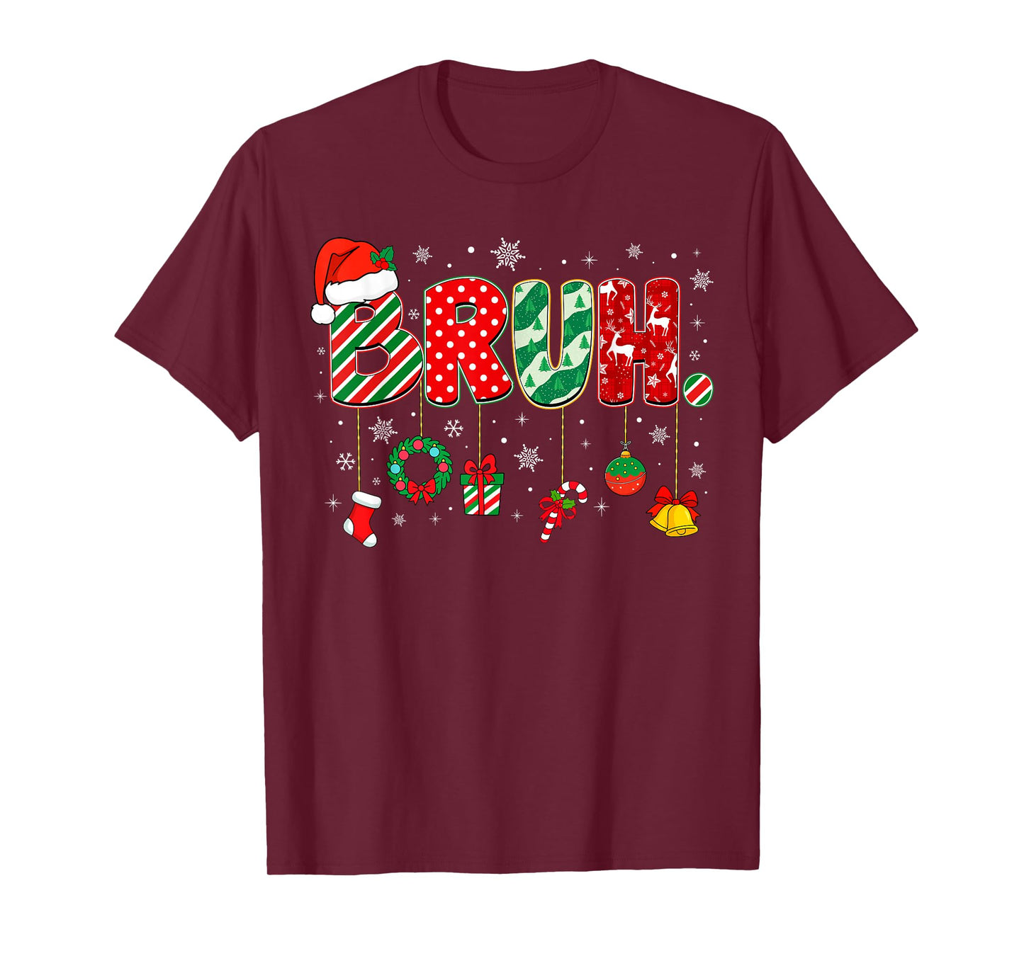 Bruh Meme Funny Saying Bro Greeting Teens Boys Men Christmas T-Shirt