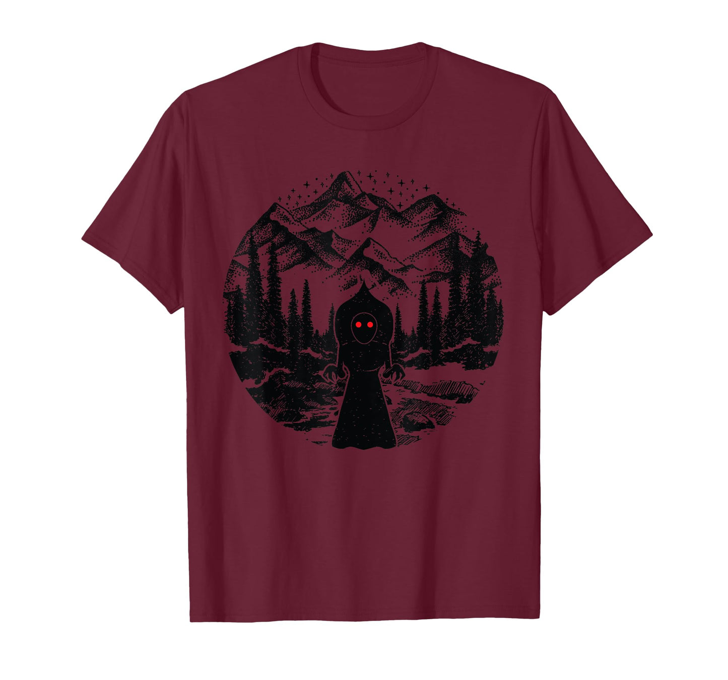 Flatwoods Monster Art Mountains Stars Cryptozoology Cryptid T-Shirt