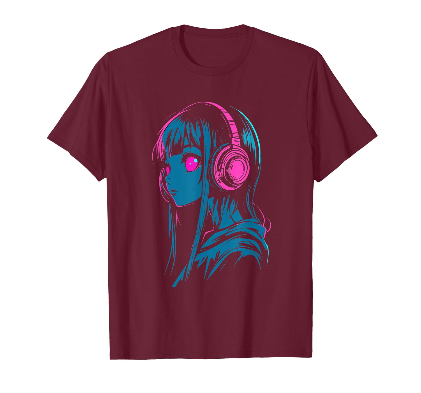 Anime Girl Synthwave Listener T-Shirt