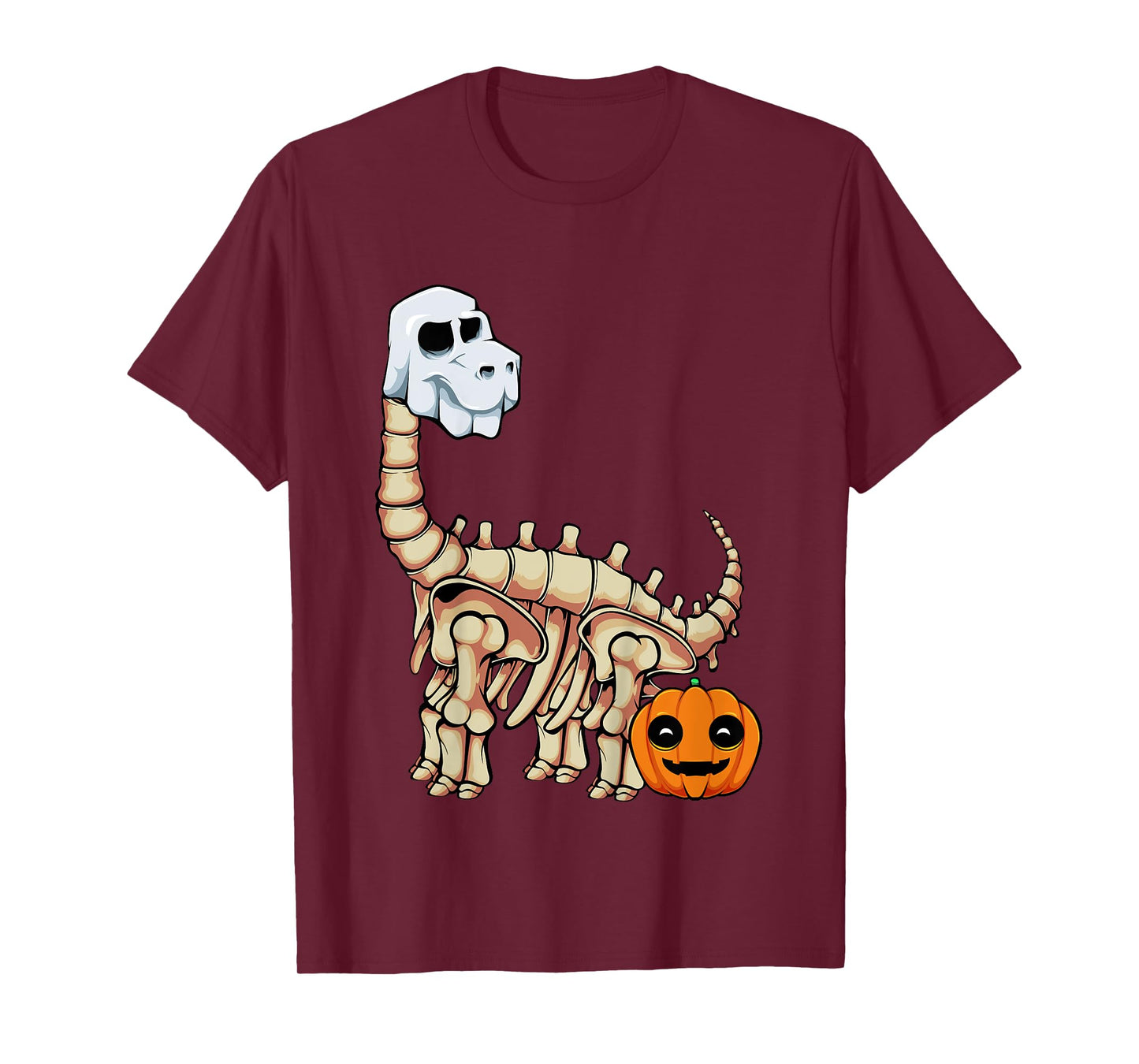 Kids Dinosaur Skeleton Ghost Lazy Halloween Costume Brontosaurus T-Shirt