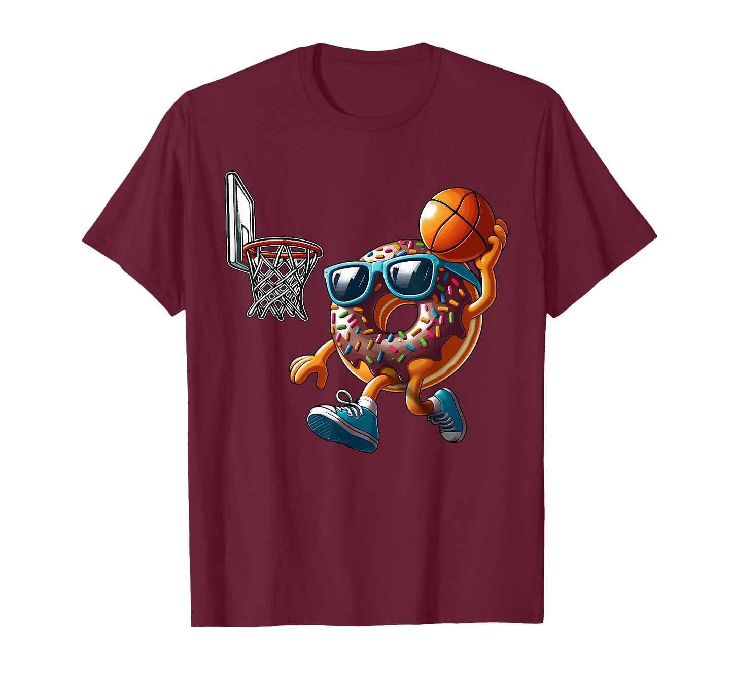 Dunking Donut Hole Food Champ Basketball Game Sport Player T-Shirt
