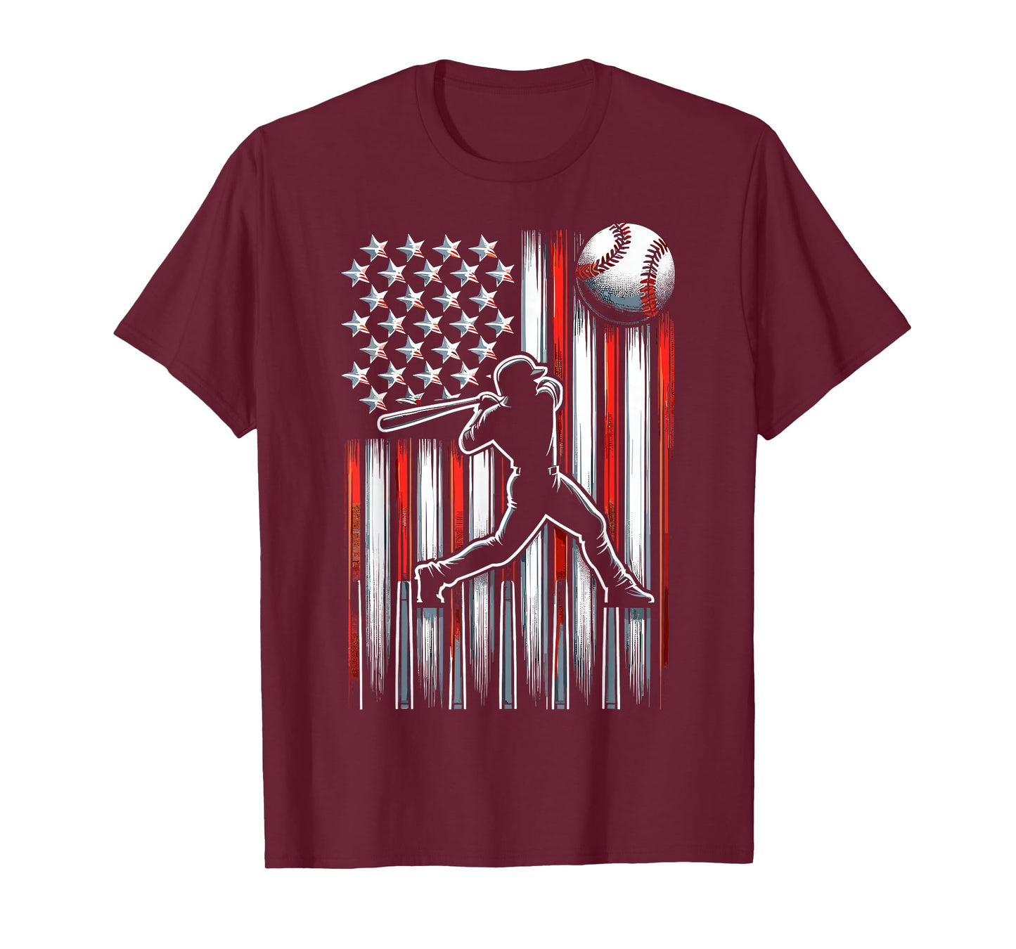 American Flag Patriotic Baseball T-Shirt