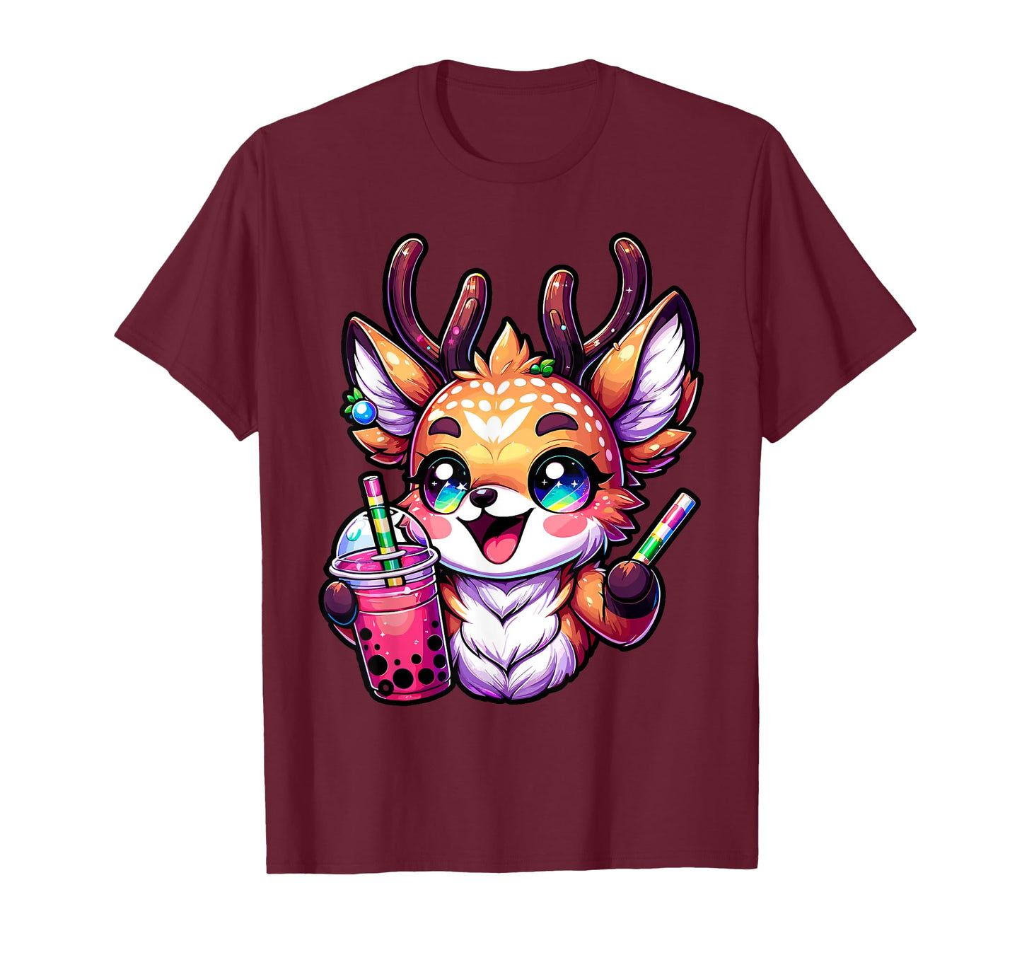 Deer kawaii Bubble Tea Anime Kawaii Milk tea T-Shirt