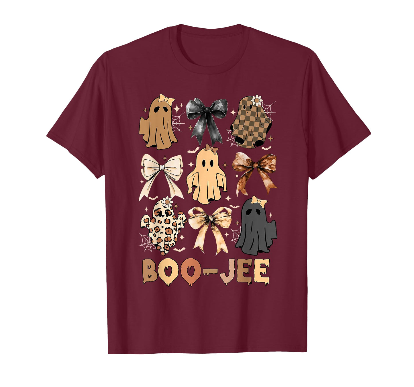 Funny Ghost Boo-Jee Coquette Bow Spooky Season Halloween T-Shirt