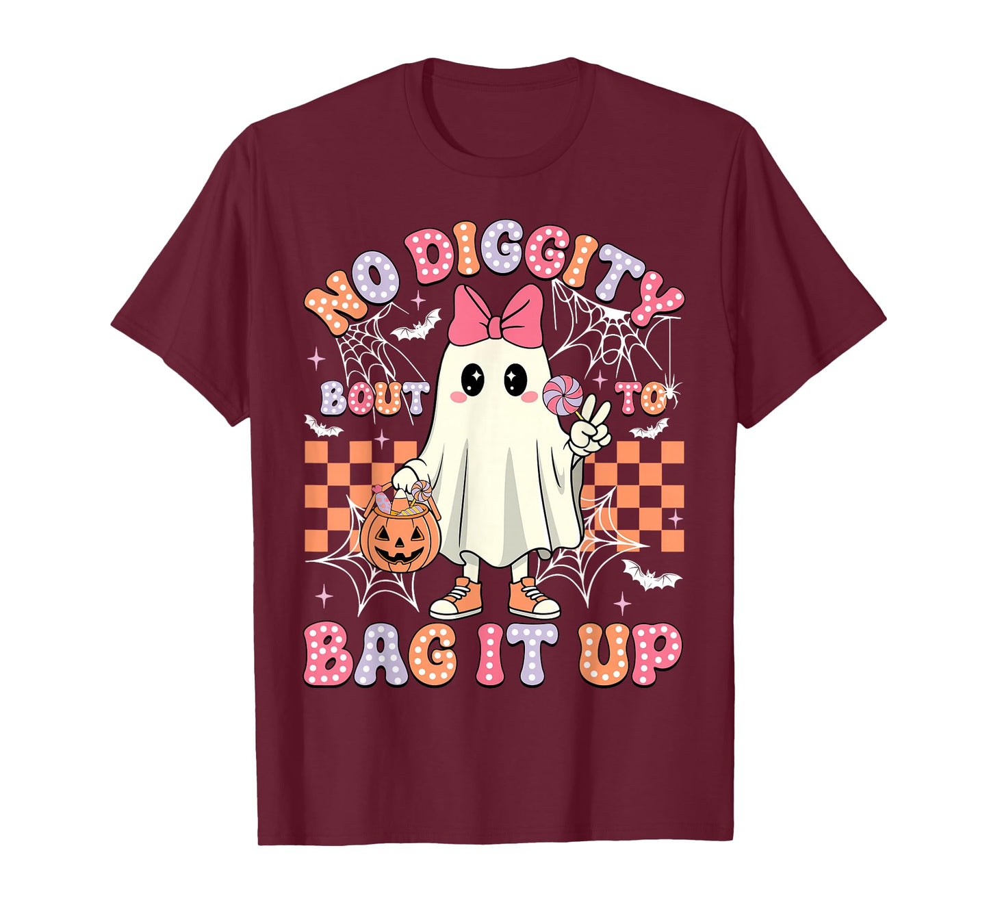 Halloween Ghost No Diggity Bout To Bag It Up Toddler Girl T-Shirt