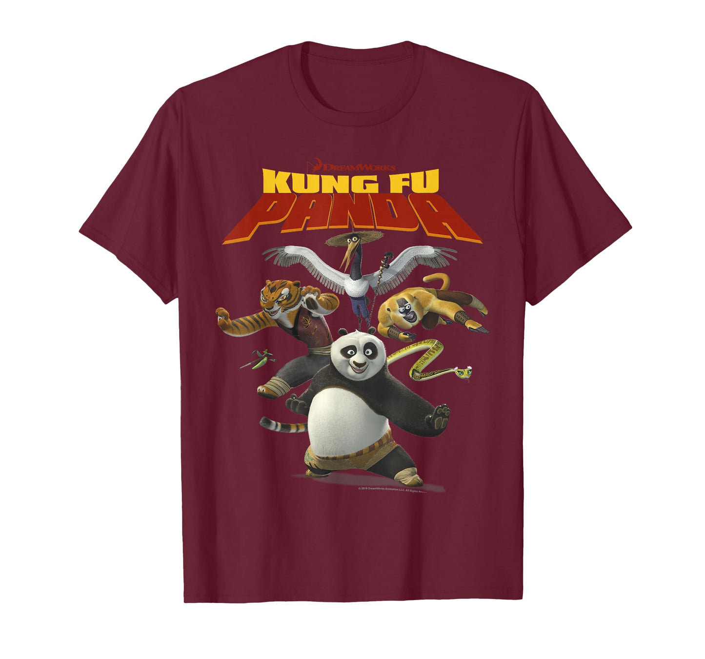 Kung Fu Panda Group Shot Action Portrait Movie Logo T-Shirt Small