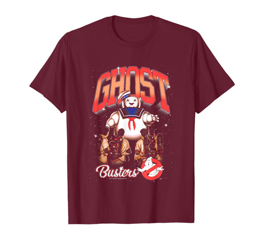Ghostbusters Cute Stay Puft Loom Group Shot Retro Big Logo T-Shirt