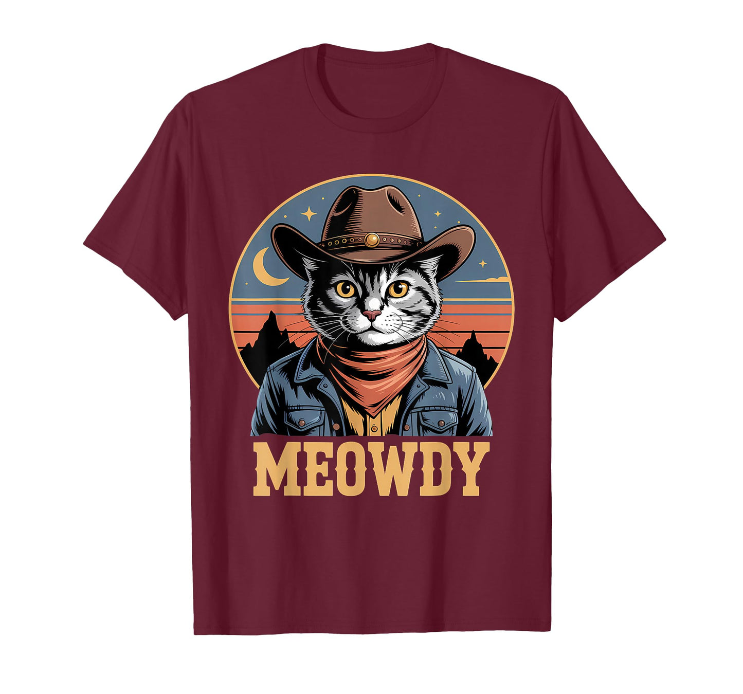 Meowdy Cat Country Western Vintage Funny Cowboy Cat T-Shirt