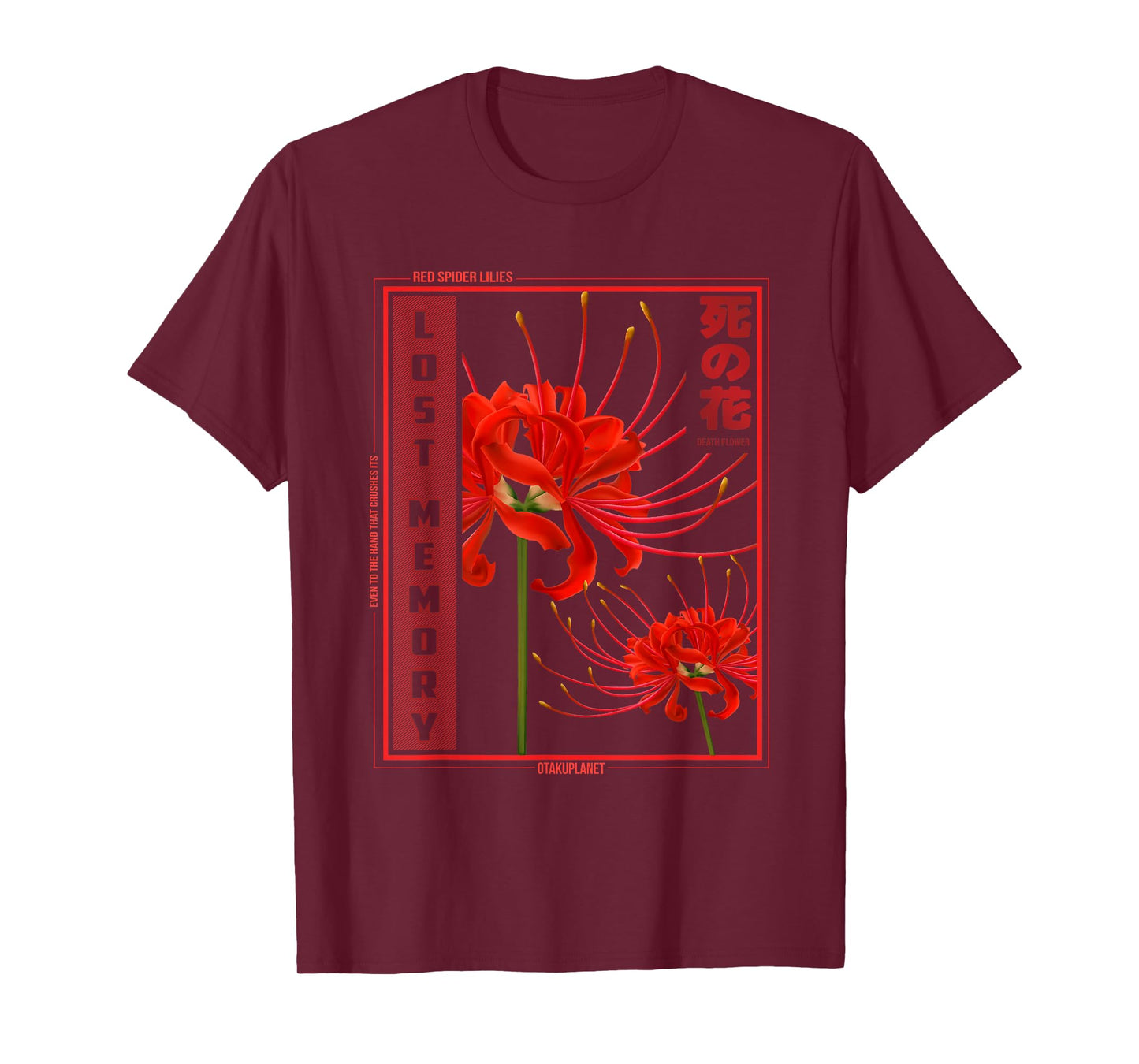 Japanese Spider Lily Flower Lover Anime Aesthetic Manga T-Shirt