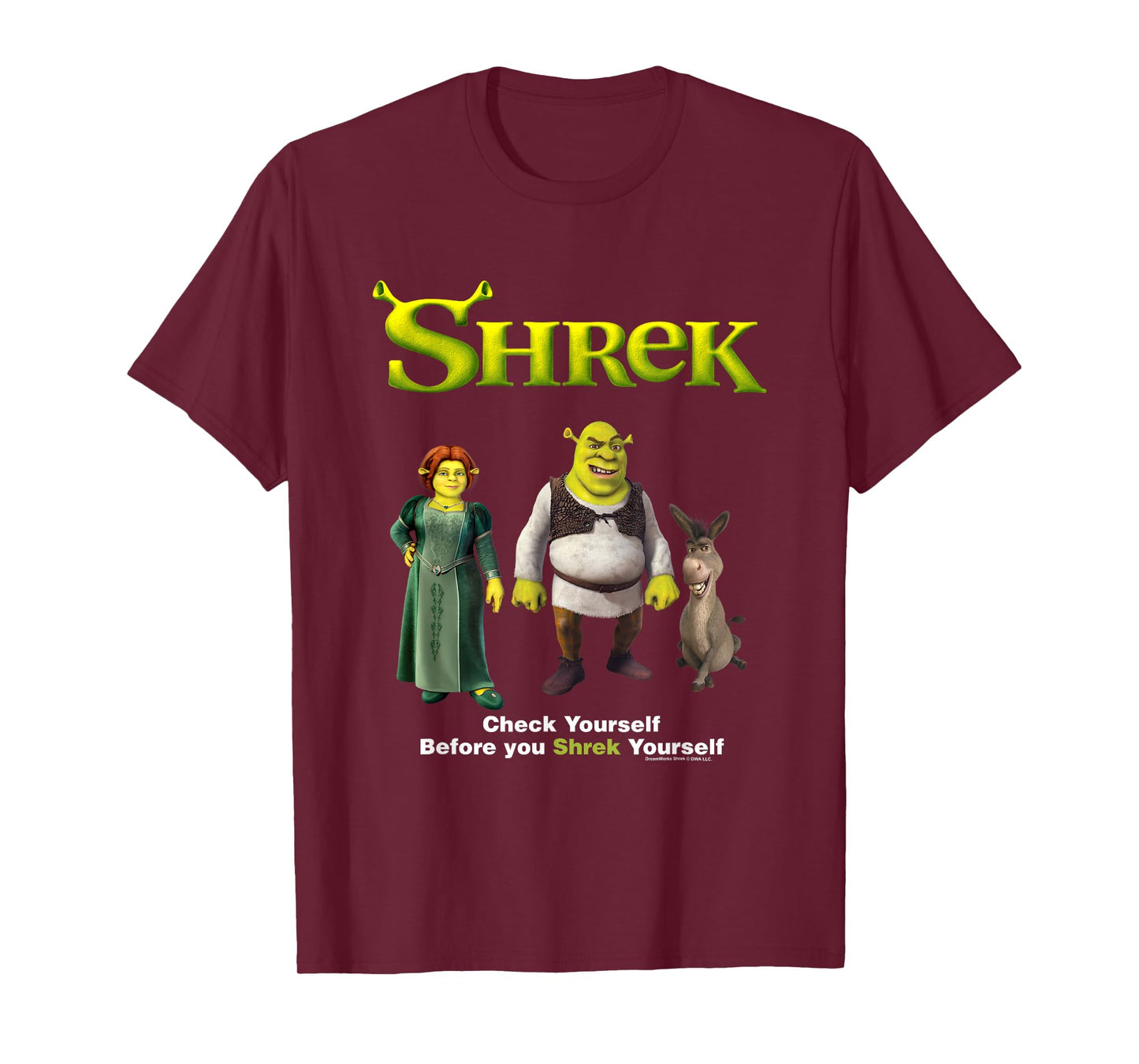 Shrek Check Yourself Before You Shrek Yourself Chest Logo T-Shirt