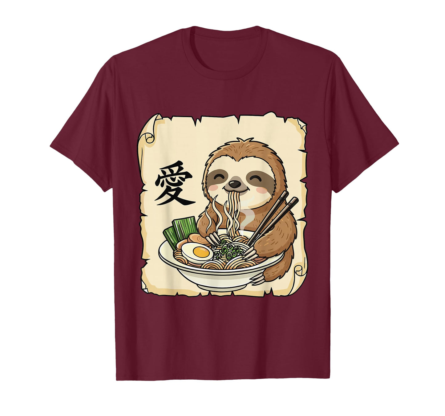 Funny Sloth Ramen Kawaii Anime Japanese Graphic Women Men T-Shirt