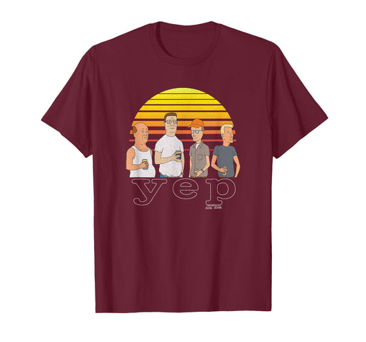 King of The Hill Vintage Classic Sunset Gradient Group Shot T-Shirt