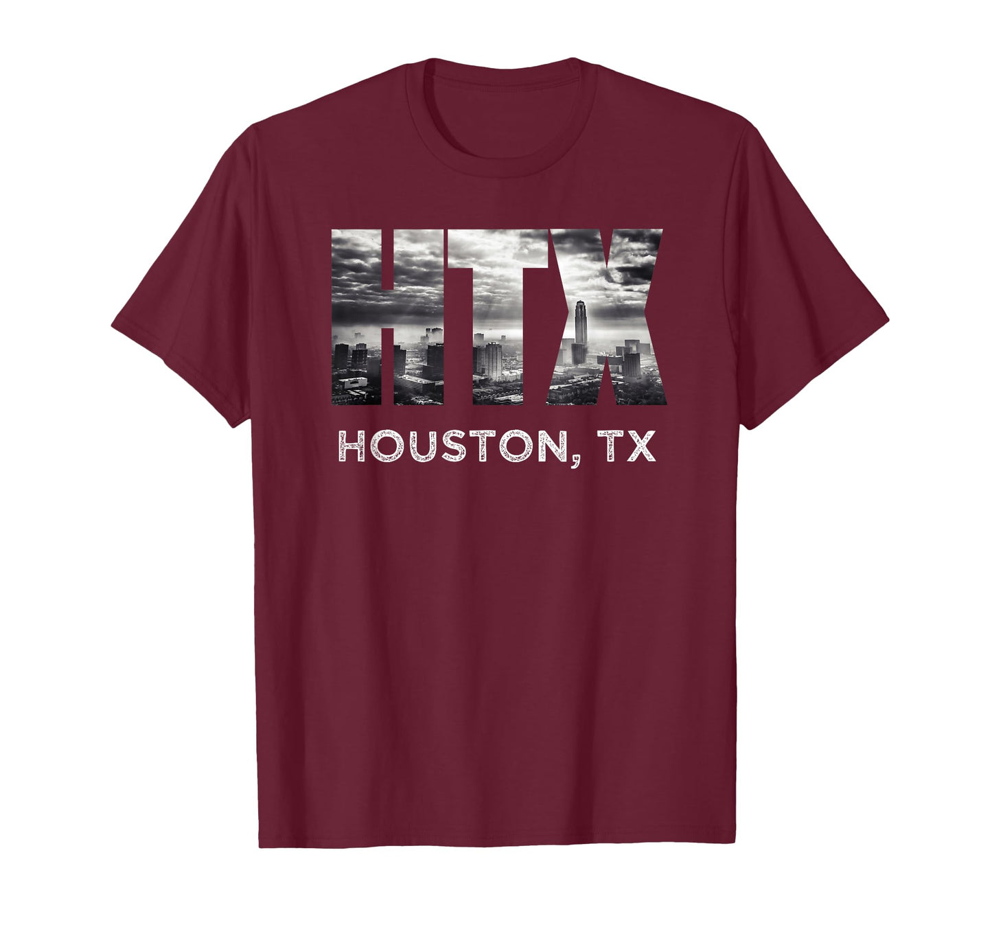 HTX City of Houston Skyline Art Downtown Texas Souvenir Gift T-Shirt