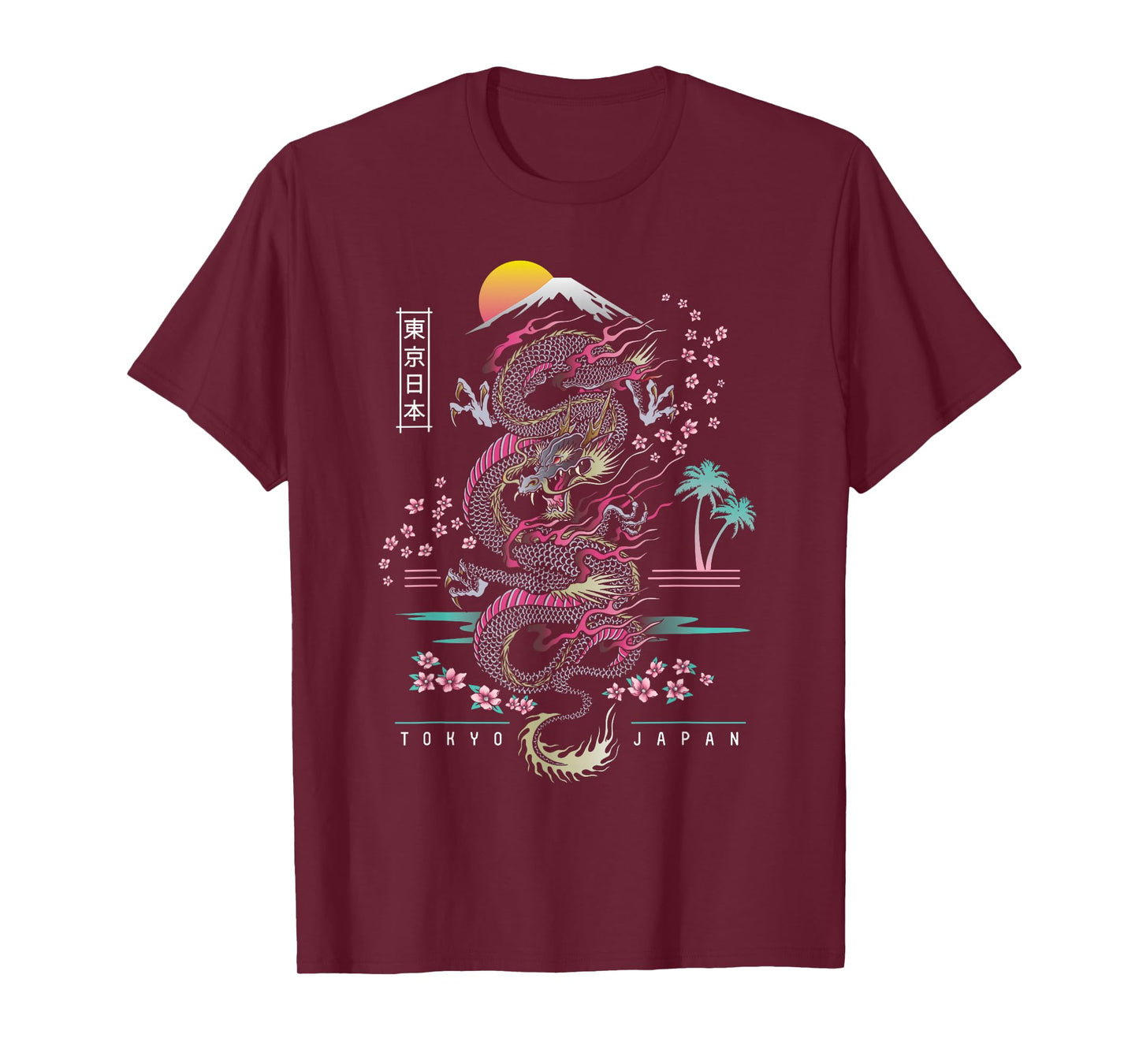 Japanese Tokyo Dragon Asian Inspired Retro 80’s Style T-Shirt