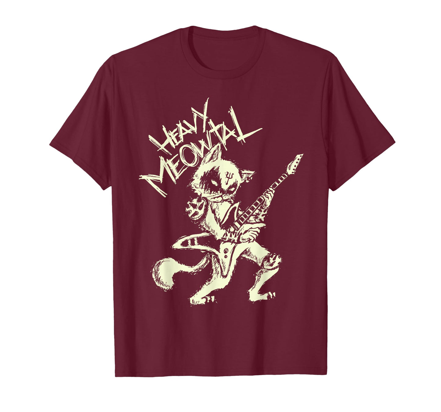 Heavy Metal Cats Gift Clothing Guitar Playing Cat Gothic T-Shirt