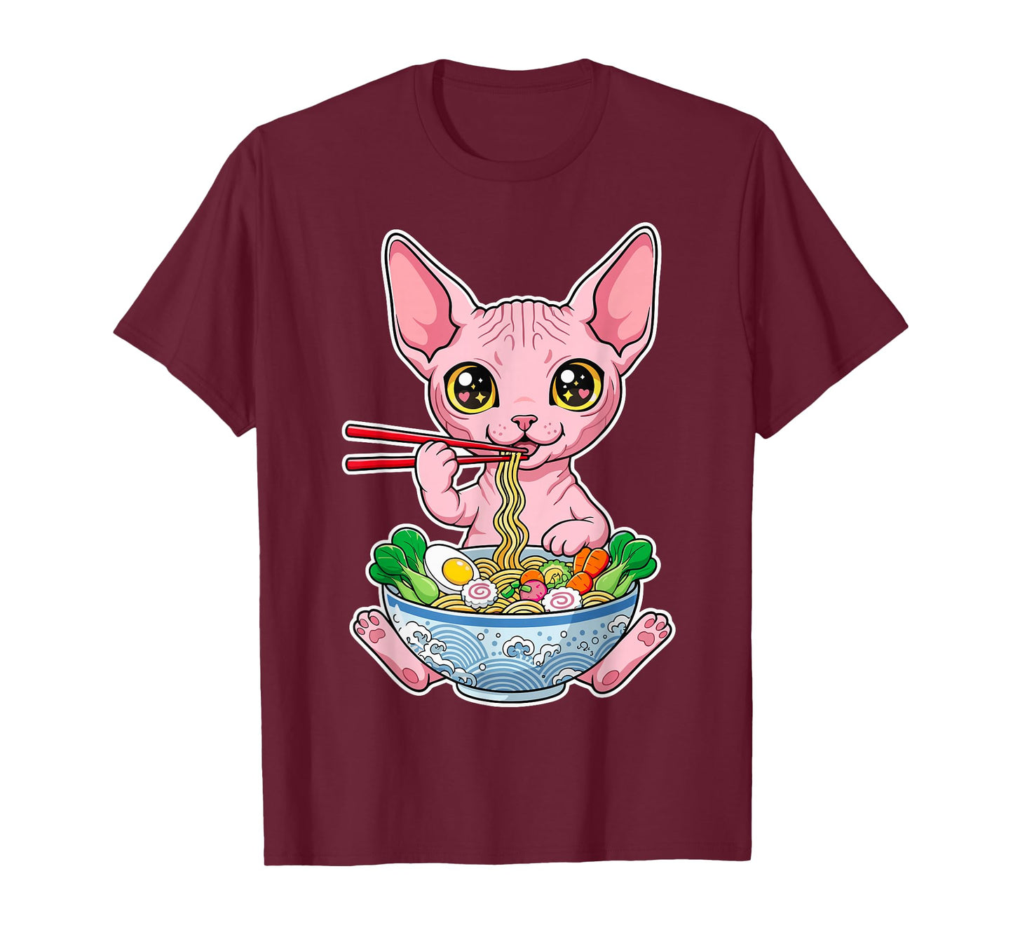 Sphynx Cat Ramen Anime Kawaii T-Shirt