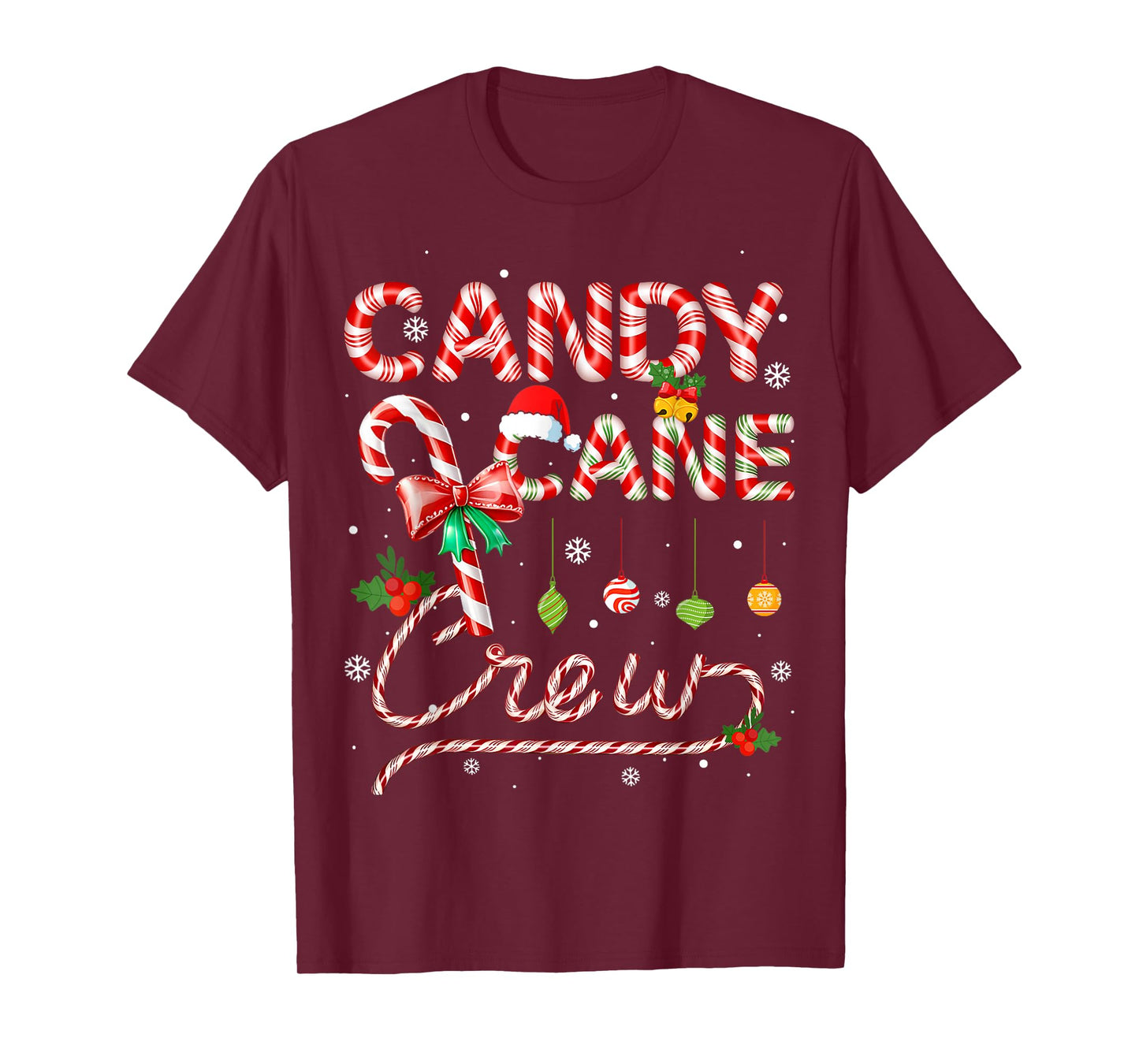 Candy Cane Crew Xmas Adult Men Women Kids Christmas Pajamas T-Shirt