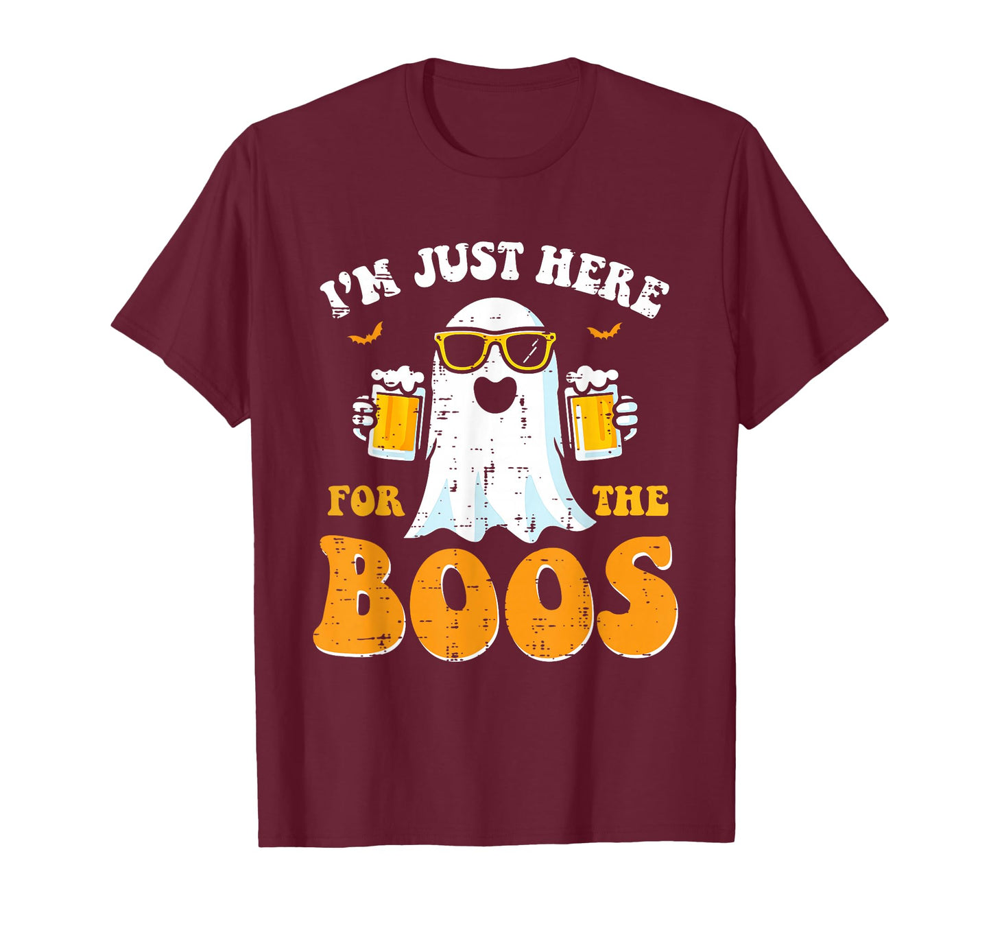 Just Here for The Boos Funny Halloween Men Women Ghost T-Shirt