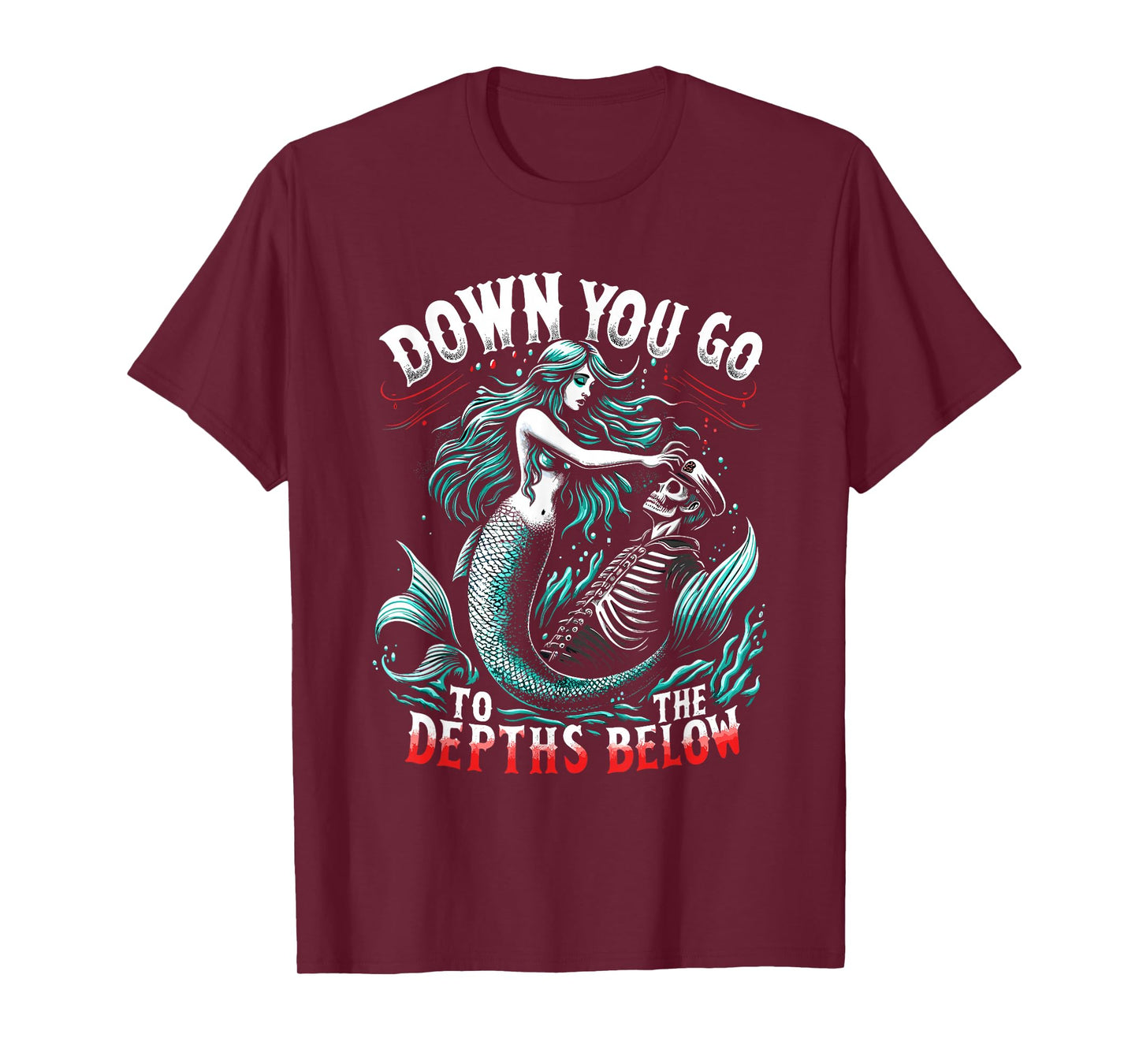 Spooky Sirens Horror Mermaid Creepy Mermaid Haunted Sea T-Shirt
