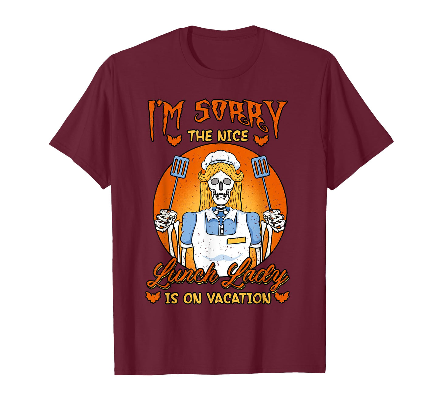 Lunch Lady Skeleton Worker Halloween All Hallows' Eve T-Shirt