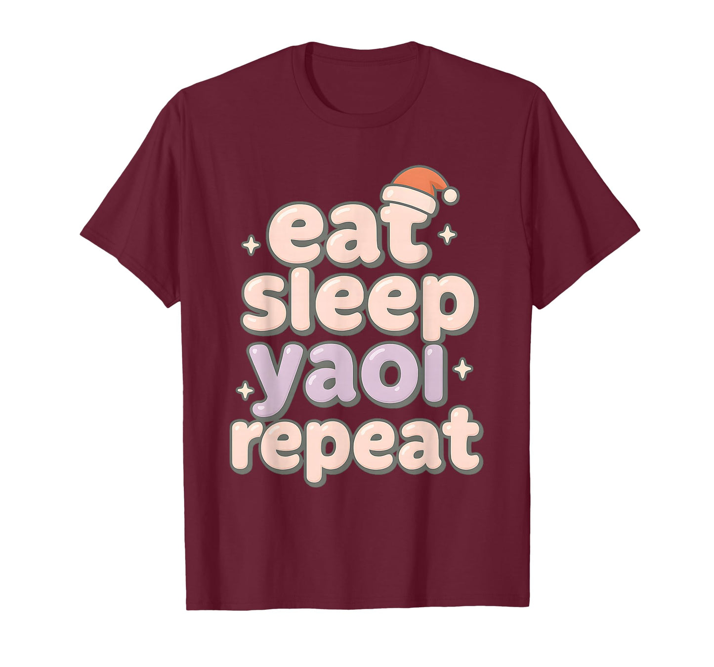 Eat Sleep Yaoi Yuri Repeat Anime BL Manga Lover Christmas T-Shirt