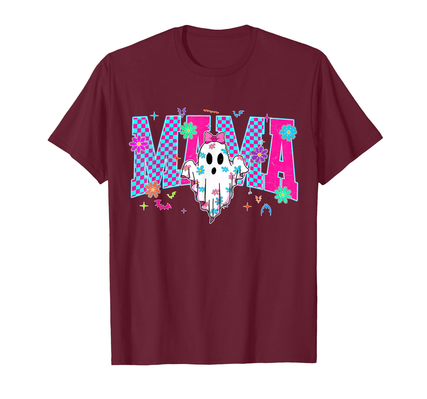 Spooky Mama Halloween Cute Ghost Coquette Bow Trick Or Treat T-Shirt