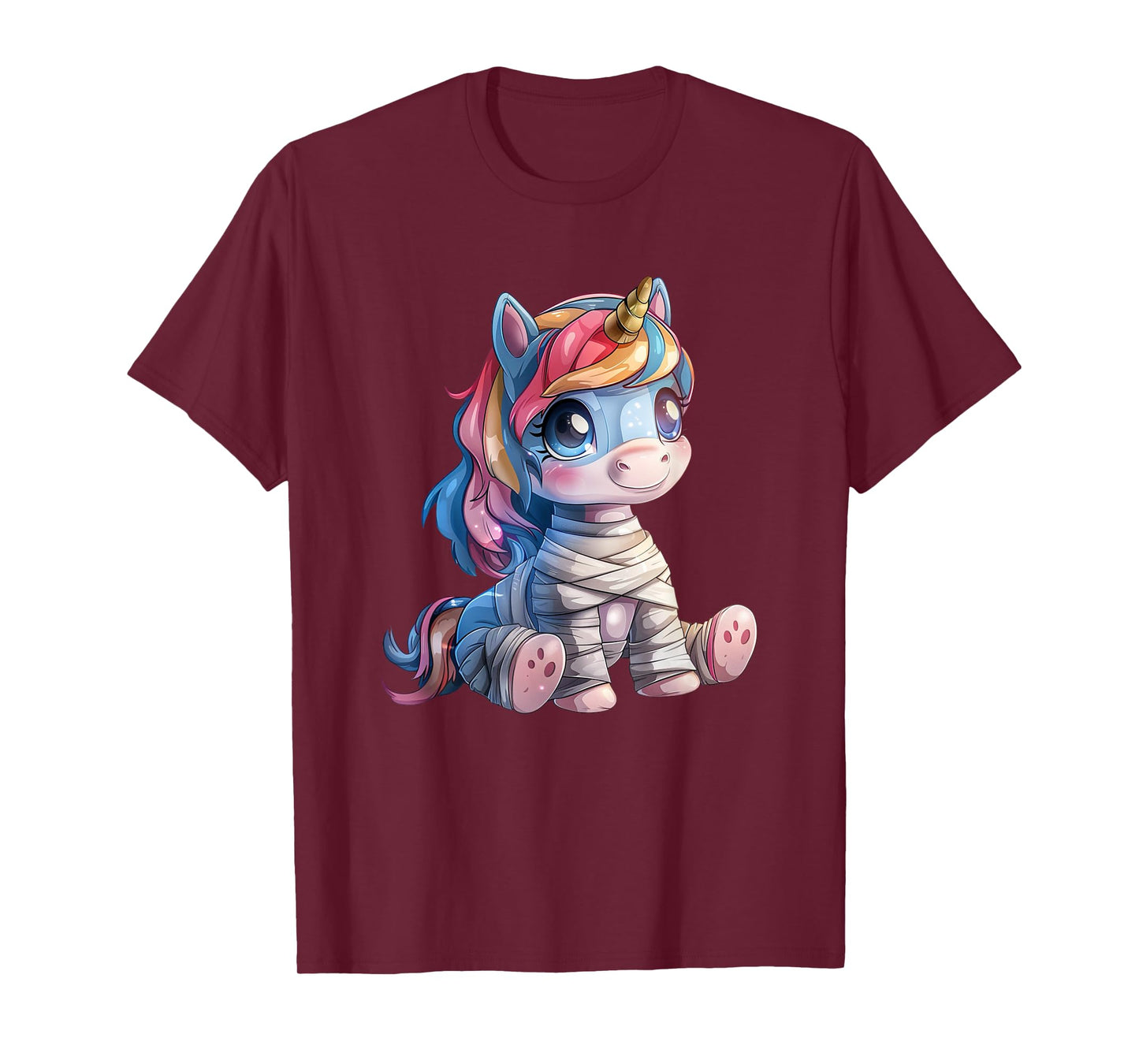 Unicorn Dressed As Mummy - Unicorn Halloween Kawaii T-Shirt