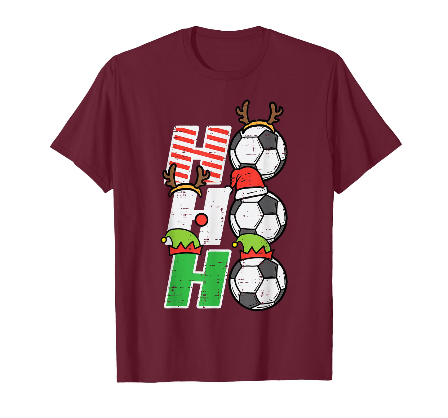 Christmas Football Ho Ho Ho Soccer Xmas Sport Men Women Kids T-Shirt