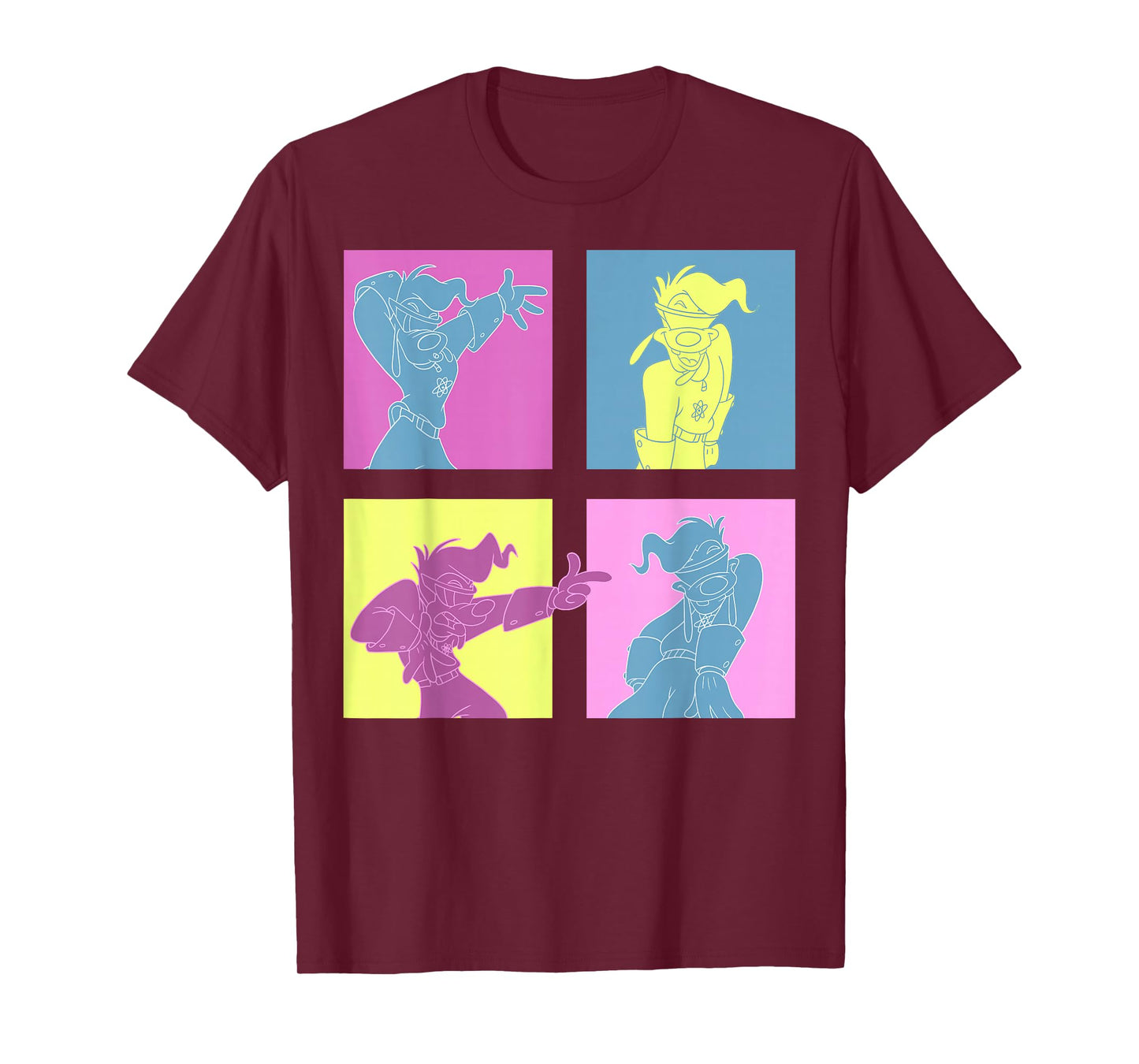 Disney Mickey and Friends Goofy Neon Panel Portrait T-Shirt