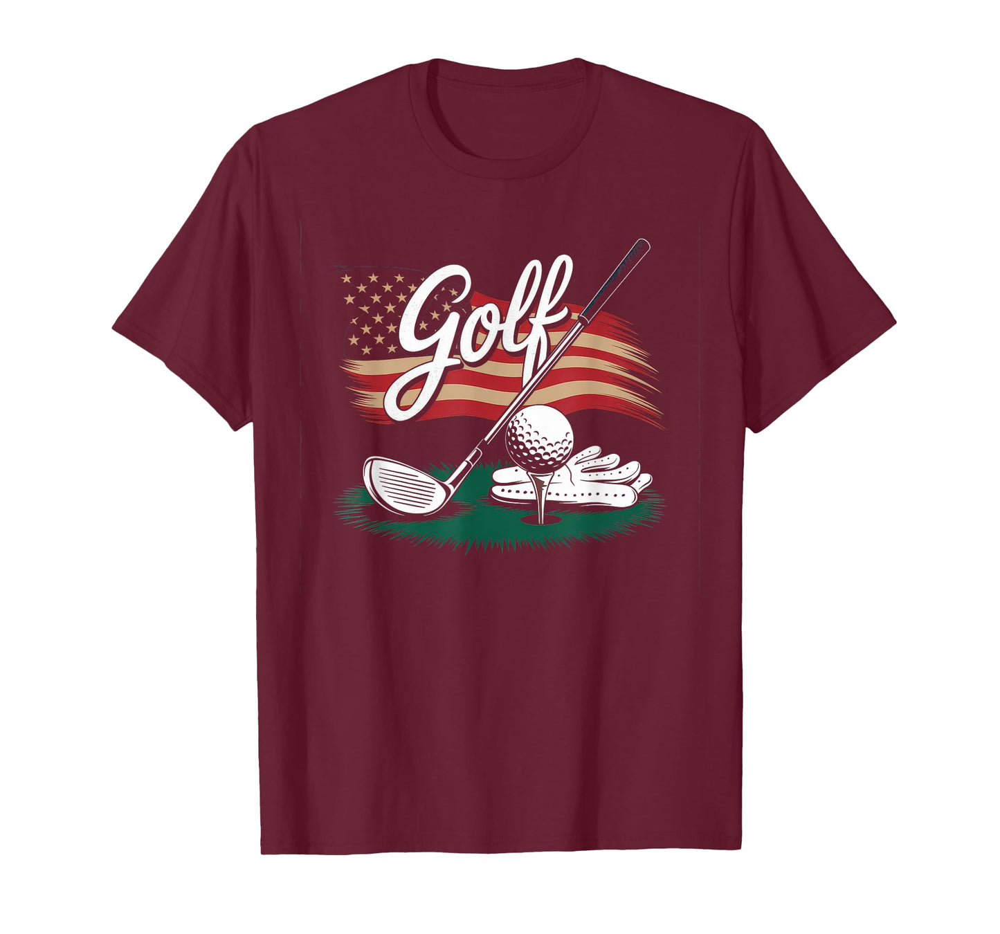 American Flag Golf Tshirt Men Women Golf Club Golfer Golfing T-Shirt
