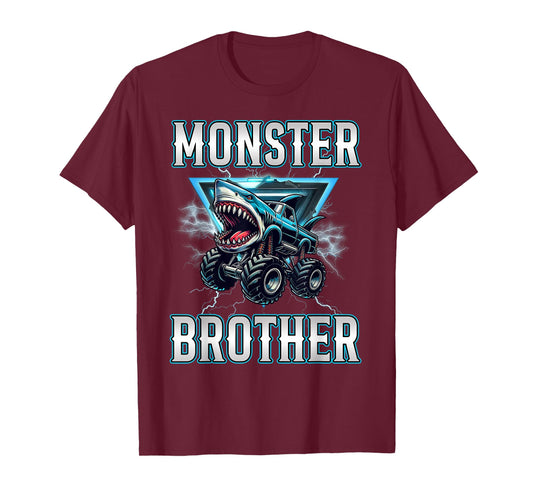Brother of the Birthday Boy Monster Truck Birthday Family T-Shirt