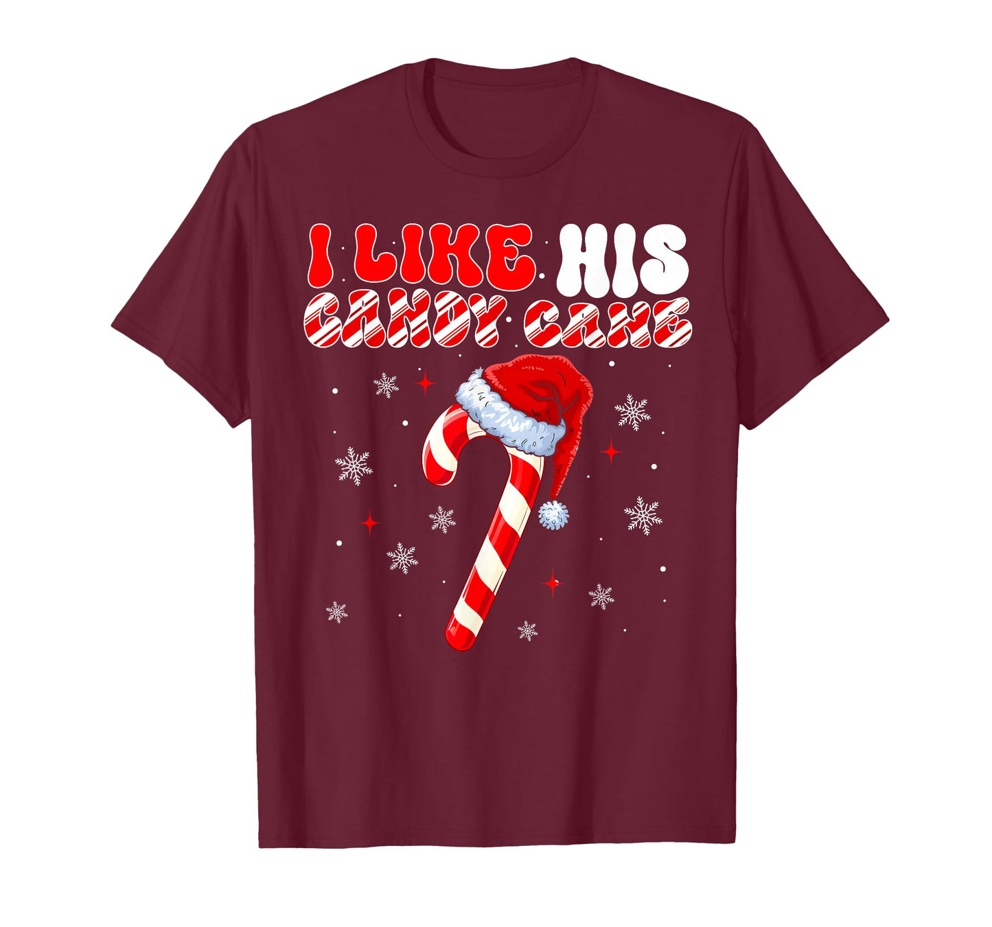 Couples Matching Christmas I Like His Candy Cane T-Shirt
