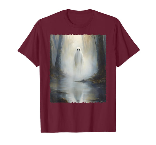Spooky Halloween Costume Vintage Ghost In The Forest Gothic T-Shirt