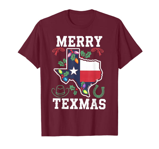 Funny Merry Texmas Texas State Family Christmas Xmas Pajama T-Shirt