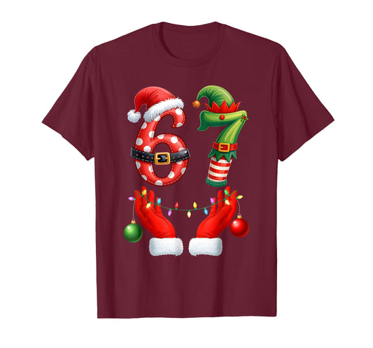 67 Christmas 6 7 Meme Pajamas Holiday Gen Alpha Slang T-Shirt
