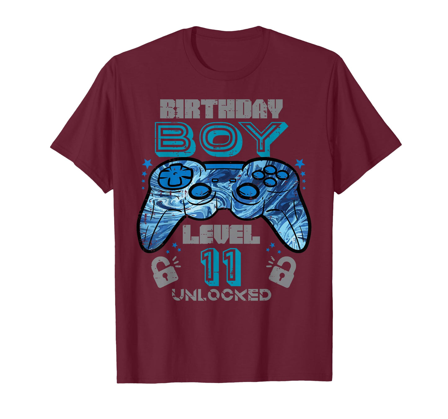 11th Birthday Gamer Level 11 Unlocked Video Gaming Bday Boys T-Shirt