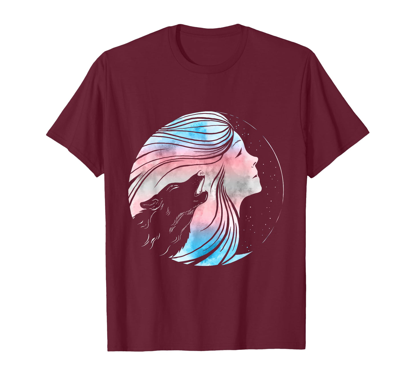Transgender Wolf Woman Transsexual Trans Pride Trans Flag T-Shirt