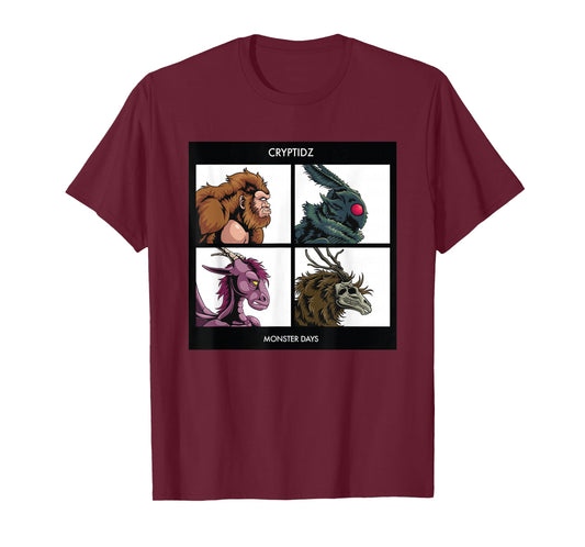 Cryptids Monster Days Bigfoot Mothman Jersey Devil Wendigo T-Shirt