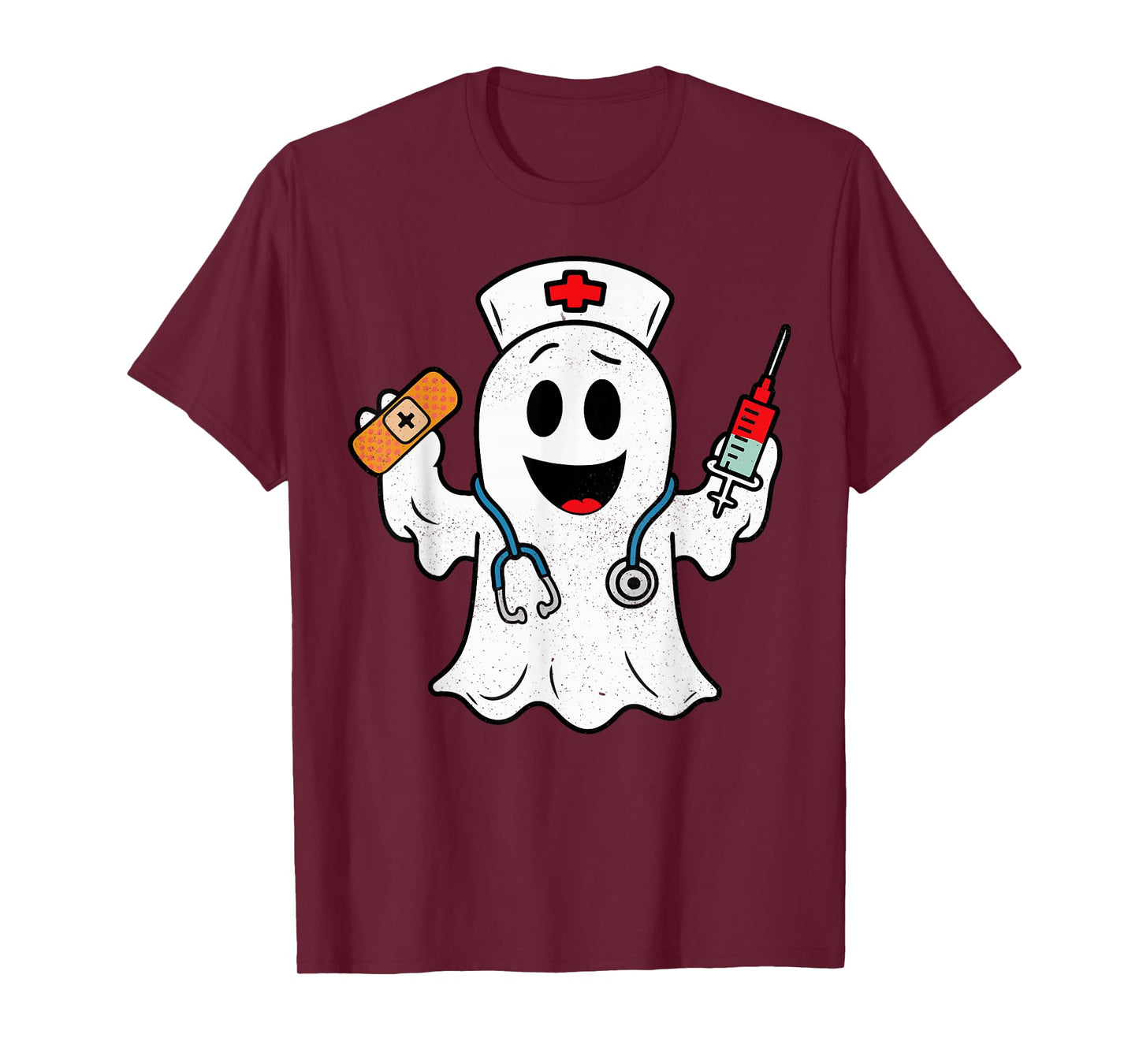 Nurse Ghost Scrub Cute Halloween Costume For Nurses Women RN T-Shirt