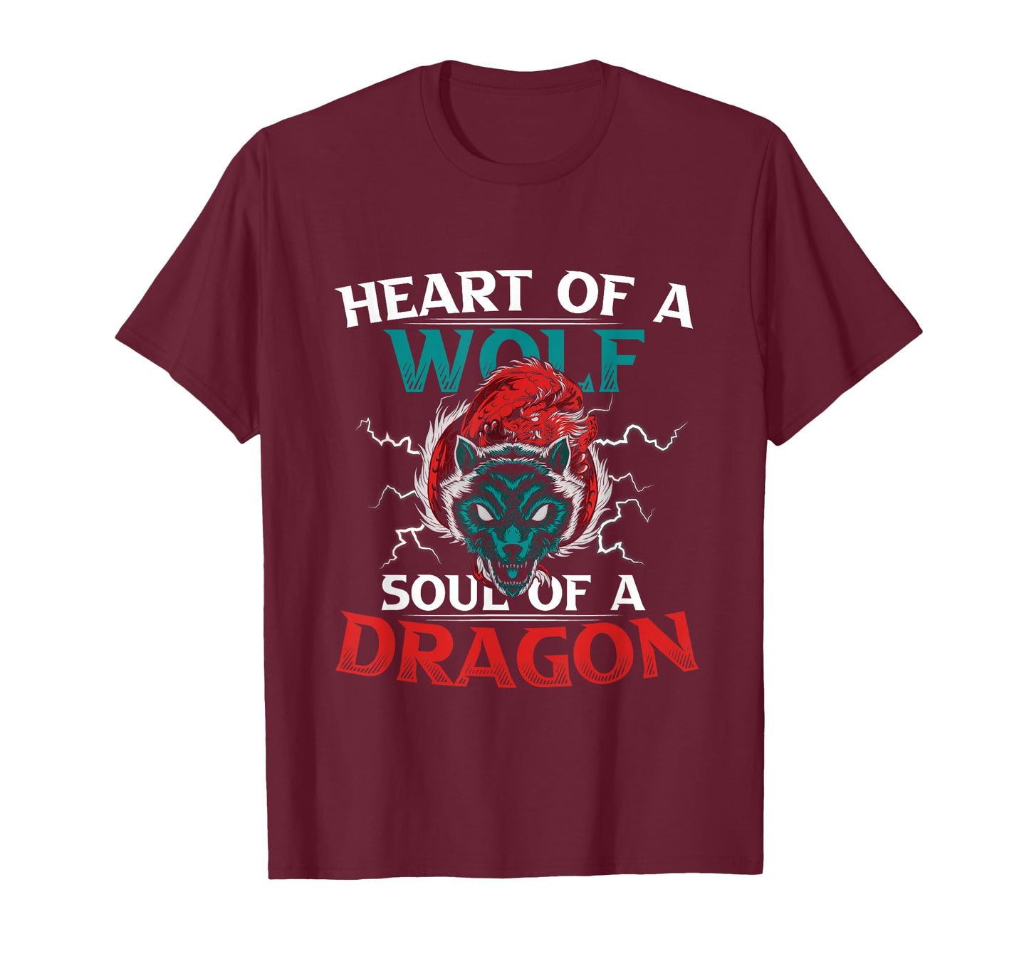 Heart Of A Wolf Soul Of A Dragon Brave Animals T-Shirt
